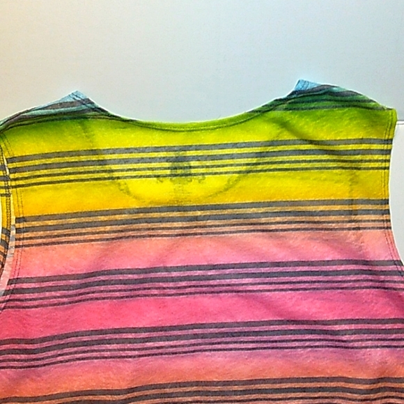 Brand New☆Women's JR Plus Sleeveless Rainbow Stripe Top☆2X - Picture 8 of 12